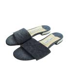 ジミーチュウ JIMMY CHOO スライドサンダル デニム ロゴ オープントゥ 37 紺 ネイビー ■GY19 /MQ