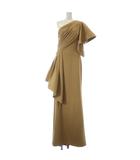 タダシショージ TADASHI SHOJI ドレス ワンショルダー ロング ケープ XXS ベージュ BS20395L /MW ■GY19