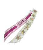 クリスチャンディオール Christian Dior LUCKY STAR ミッツア リボンスカーフ ロゴ 絹 シルク 総柄 ピンク ■GY19 /MQ ■OH