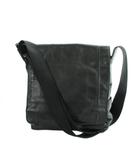 6970D ECHO VERTICAL MESSENGER ショルダーバッグ 斜めがけ ロゴ レザー フラップ 黒 ブラック ■GY18 /MQ