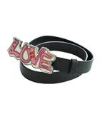 プラダ PRADA ベルト LOVE ロゴ レザー 26 黒 ブラック ■GY19 /MQ ■OH