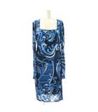 エミリオプッチ EMILIO PUCCI ワンピース スクエアネック プッチ柄 I44 ブルー /MY ■OS ■GY19