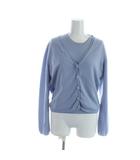 プラダ PRADA ニット アンサンブル 長袖 半袖 シングル カットソー カーディガン カシミヤ 42 44 L XL 青 ブルー ■GY12 /MQ