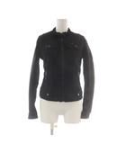 ジースター G-STAR WOMEN デニム ライダース ジャケット XS 黒 ブラック ダメージ加工 スタンドカラー /AU ■GY69