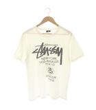 ステューシー STUSSY Tシャツ カットソー ワールドツアー メキシコ製 M ホワイト チャコールブラック /DO ■GY01