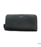 プラダ PRADA 長財布 ウォレット ラウンドファスナー ロゴ サフィアーノ レザー 黒 ブラック ■GY99 /MQ
