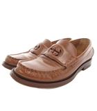 グッチ GUCCI ローファー シューズ インターロッキング レザー 37 茶 ブラウン738676 /FF ■GY19