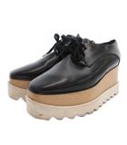 ステラマッカートニー STELLA McCARTNEY ELYSE エリス プラットフォーム シューズ スニーカー 厚底 レザー 37 黒 ブラック /FF ■GY19