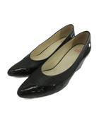 ヴィヴィアンウエストウッド Vivienne Westwood パンプス エナメル レザー 切り替え ポインテッドトゥ チャンキーヒール 37 23.5cm 黒 ブラック /XZ ■GY19