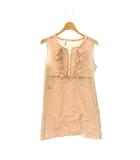 ワンピースチュニック フリル ガーゼ イタリア製 ノースリーブ 38 ピンク /DO ■GY19