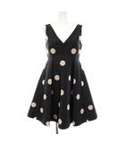 Spotlight Polkadot V-Neck Dress ワンピース ノースリーブ 水玉 ドット柄 ひざ丈 0 紺 ネイビー NJMU5824 /HN ■GY03
