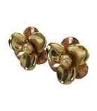 ピアス アクセサリー 両耳用 パール フラワー ゴールド色 ■GY04 /MQ