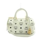 エムシーエム MCM Ella 2WAYミニボストンバッグ ショルダーバッグ ロゴ柄 白 MWBESEA01WT001 /MI ■GY12