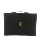 ロエベ LOEWE Madrid 1846 ブリーフケース ビジネスバッグ 書類カバン アナグラム シボ革 レザー 黒 ブラック ■GY18 /MQ