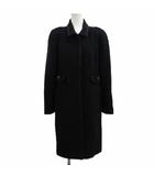 マックスマーラ MAX MARA コート アウター ウール 42 黒 ブラック ツイード ビジュー装飾 長袖 ロング丈 /PP ■GY19