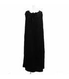 タグ付き 2017年製 ワンピース ノースリーブ S 黒 ブラック リボン ギャザー ロング丈 52CT0247 /PP ■GY19