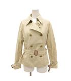バーバリー ロンドン BURBERRY LONDON トレンチコート ハーフ丈 ダック地 ダブル 160A ベージュ /JS ■GY03