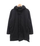 ユニクロ UNIQLO ハイブリッドダウンコート XXL 紺 ネイビー フード付き フライフロント ミドル丈 /SJ ■GY12