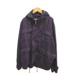 エトロ ETRO マウンテンパーカー リネン スタンドカラー カバーオール ジャケット 上着 麻 XL 紫 パープル フード付き 長袖 /YU ■GY19