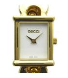 グッチ GUCCI ジャンク品 1800L 腕時計 クォーツ ウォッチ スクエア 白文字盤 ロゴ ゴールド色 ■GY12 /MQ ■OH
