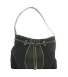 トッズ TOD'S ホーボーバッグ ワンショルダー ハンド ステッチ キャンバス レザー 黒 ブラック /SS ■OS ■GY12