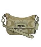 コーチ COACH ショルダーバッグ キャンバス レザー シグネチャー 総柄 ロゴ シルバー金具 ベージュ 14902 /XZ ■GY64