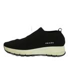 プラダ PRADA ファブリック ソックススニーカー スリッポン ニット ローカット ロゴ 36.5 23.5cm 黒 ブラック 1S716L /XZ ■GY19
