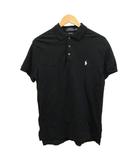ポロ ラルフローレン POLO RALPH LAUREN CUSTOM FIT PIMA STRETCH MESH ポロシャツ M 黒 ブラック ロゴ刺繍 半袖 /KK