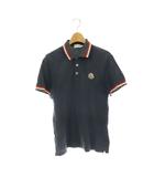 モンクレール MONCLER ポロシャツ ワッペン 鹿の子 半袖 M 紺 ネイビー /HS ■GY01