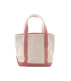 エルエルビーン L.L.BEAN ZIP-TOP BOAT AND TOTE トートバッグ ハンドバッグ 白 ホワイト ピンク キャンバス /RI ■OS ■G