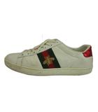 グッチ GUCCI エース エンブロイダリー付き スニーカー レザー ローカット 蜂 ビー 36 23cm 白 ホワイト 431942 /XZ ■GY19