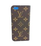 ルイヴィトン LOUIS VUITTON モノグラム フォリオ スマホケース アイフォンケース iPhone7 iPhone8 手帳型 総柄 茶色 ブラウン 青 ブルー M63403 /XZ ■GY19