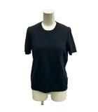 ディオール Dior D UNIFORME ニット セーター ウール 半袖 38 黒 ブラック 無地 ラウンドネック BEE刺繍 1U4S04AM790 /NP ■GY19