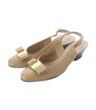 サルヴァトーレフェラガモ Salvatore Ferragamo ヴァラリボン パンプス シューズ レザー 5.5 ベージュ スリングバック /RI ■OS ■GY80 ■OH