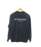 バーバリーゴルフ BURBERRY GOLF ピステ プルジャケット ラウンドネック 長袖 内側メッシュ 撥水加工 プリント ロゴ スポーツ L 紺 ネイビー /MN15 ■GY18