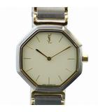 イヴサンローラン YVES SAINT LAURENT ジャンク品 オクタゴン 腕時計 ウォッチ クォーツ 八角形 ロゴ 2200-222377 ■GY18 /MQ ■OH