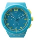 スウォッチ SWATCH ジャンク品 腕時計 ウォッチ クォーツ クロノグラフ カレンダー付き ラウンド 青 ブルー SUSL400 ■GY18 /MQ
