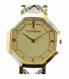 イヴサンローラン YVES SAINT LAURENT ジャンク品 オクタゴン 腕時計 ウォッチ クォーツ ローマン ロゴ ゴールド色 シルバー色 4620-E62143 ■GY18 /MQ