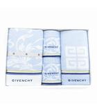 ジバンシィ GIVENCHY 美品 タオル 3枚セット ロゴ プリント 刺繍 ライトブルー /JS ■GY11