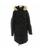 ローレンラルフローレン LAUREN RALPH LAUREN ダウンコート ロング フード フェイクファー スリット XL 黒 ブラック /MW  ■GY18