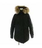 ピレネックス Pyrenex BORDEAUX FUR ボルドーファー ダウンコート フード ミドル フィンラクーン 38 黒 ブラック HWM024 ■GY18 /MQ