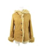 イエナ IENA ムートンコート ショート丈 フーディ フロントボタン 茶 ブラウン /MN15 ■GY18