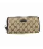 グッチ GUCCI 長財布 ウォレット キャンバス レザー GG柄 ロゴ 茶 ブラウン 224246・496334 ■GY18 /MQ ■OH