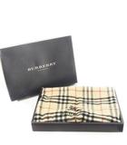 バーバリー ロンドン BURBERRY LONDON ブランケット ひざ掛け フリンジ ロゴ刺繍 ノバチェック 起毛 ベージュ /CK16 ■GY18
