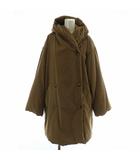 マックスマーラ MAX MARA 白タグ ロング コート ショールカラー フード 中綿 アウター 40 M 茶 ブラウン /XZ ■GY18