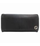 グッチ GUCCI インターロッキングG 二つ折り長財布 ウォレット レザー 黒 ブラック /GV ■GY11