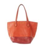 マークジェイコブス MARC JACOBS トートバッグ ハンドバッグ レザー 革 シボ革 ロゴ 配色 バイカラー 赤 レッド /CK6 ■GY18
