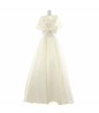  ノーブランド ウェディングドレス フラワー装飾 Aライン ベルライン ウエディングケープ ボレロ付き 9TT号 M 白 ホワイト /MW ■GY18