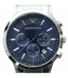 エンポリオアルマーニ EMPORIO ARMANI 腕時計 ウォッチ クォーツ クロノグラフ デイト カレンダー付き 青文字盤 シルバー色 AR-2448 ■GY18 /MQ