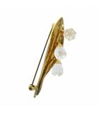 スワロフスキー SWAROVSKI ピンブローチ クリスタル アクセサリー フラワー スズラン ゴールド色 ■GY11 /MQ